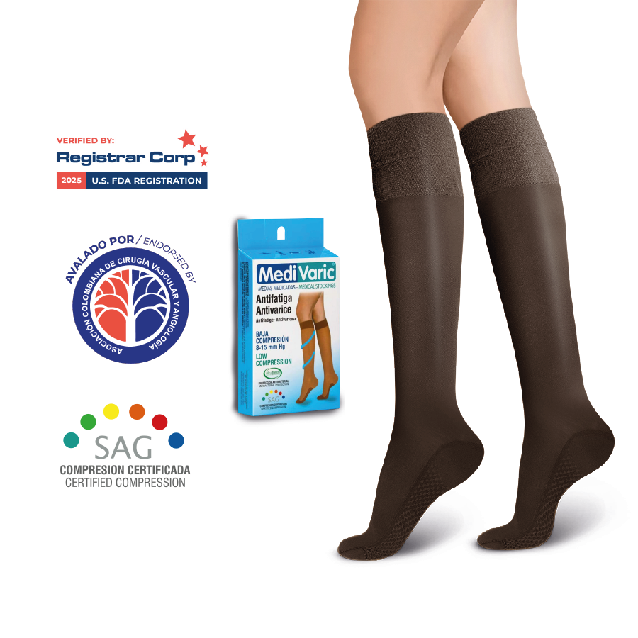 Media de Compresion Baja 8-15mm Hg Transparente (1113)  Rodilla Dama