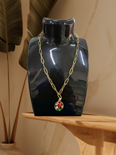 Cargar imagen en el visor de la galería, Cadena Dorada de Cuentas Grandes Con Dije de Rosa
